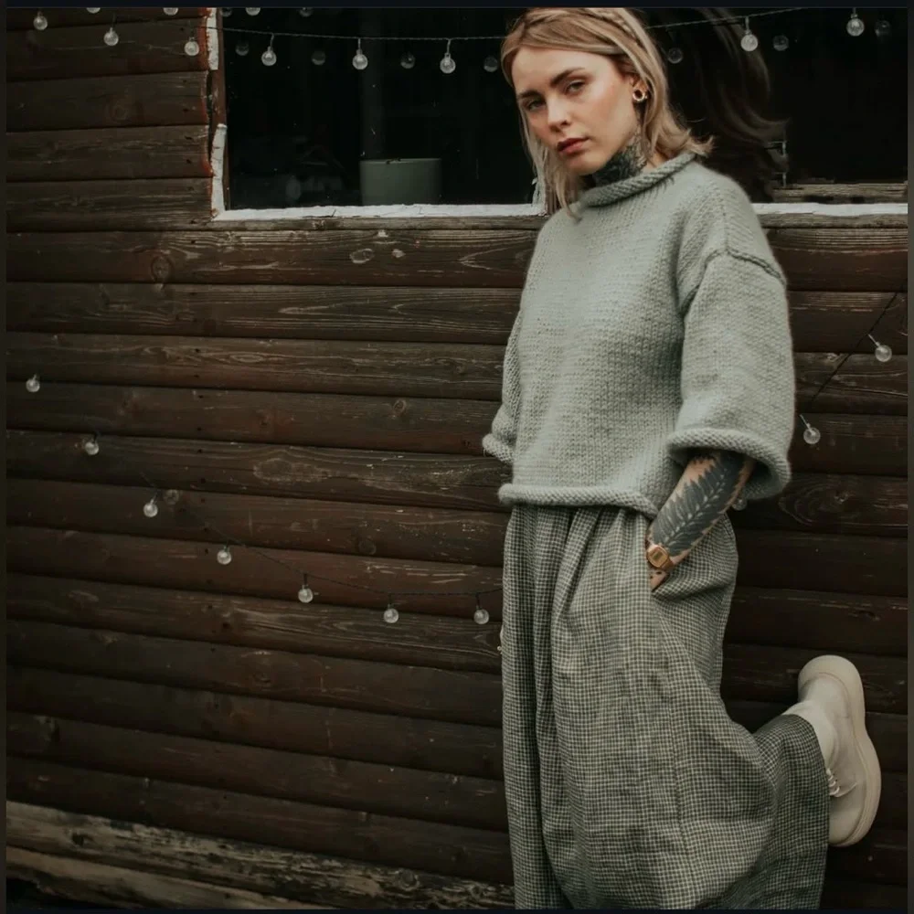 The Make Shed Metamorphosis Linen Trousers in Sage Green - Sustainable Brand - Picture 10 of 12
